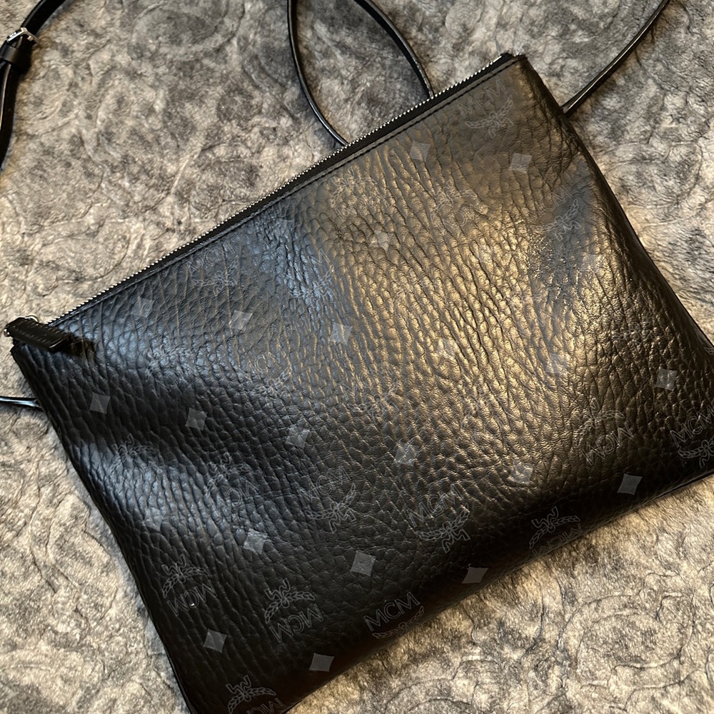 Mcm black cross body bag